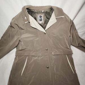 Vintage CS Signature Windbreaker Weather Tamer Women's Khaki Beige Jacket